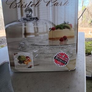 Glass Cake Stand with Dome - Clear